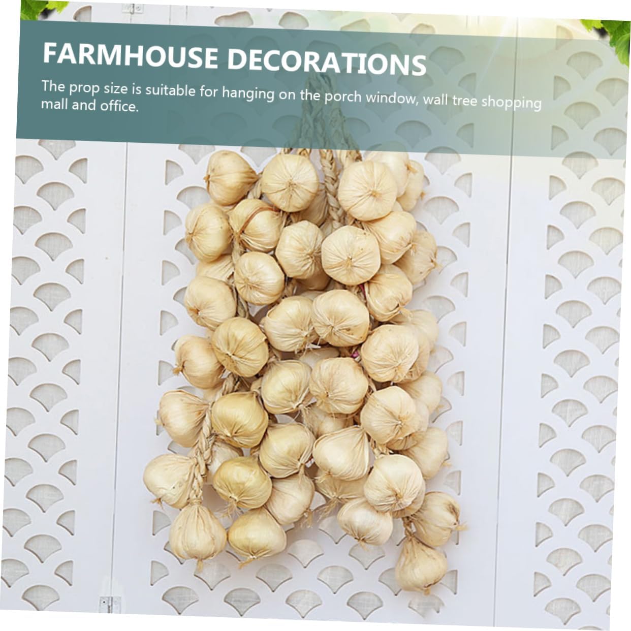 GLEAVI 2Pcs Realistic Fake Garlic Strings Decorative Props