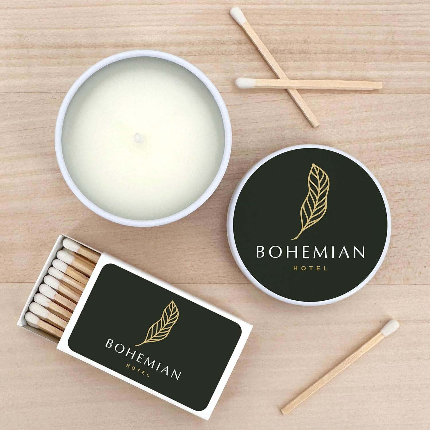 Custom Candles with Logo - 10 Pack - White Tin