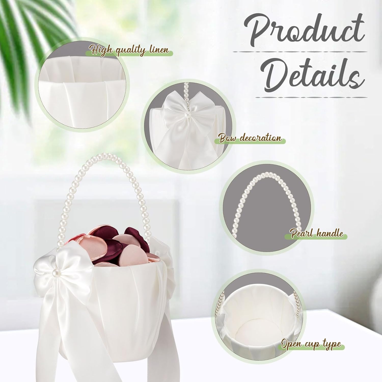 Geetery 6 Piece Flower Girl Baskets for Weddings