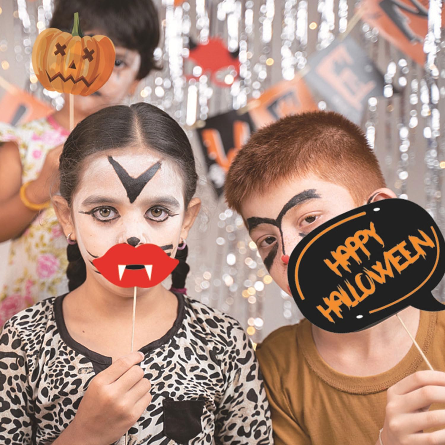 21-Piece Halloween Photo Booth Props for Parties