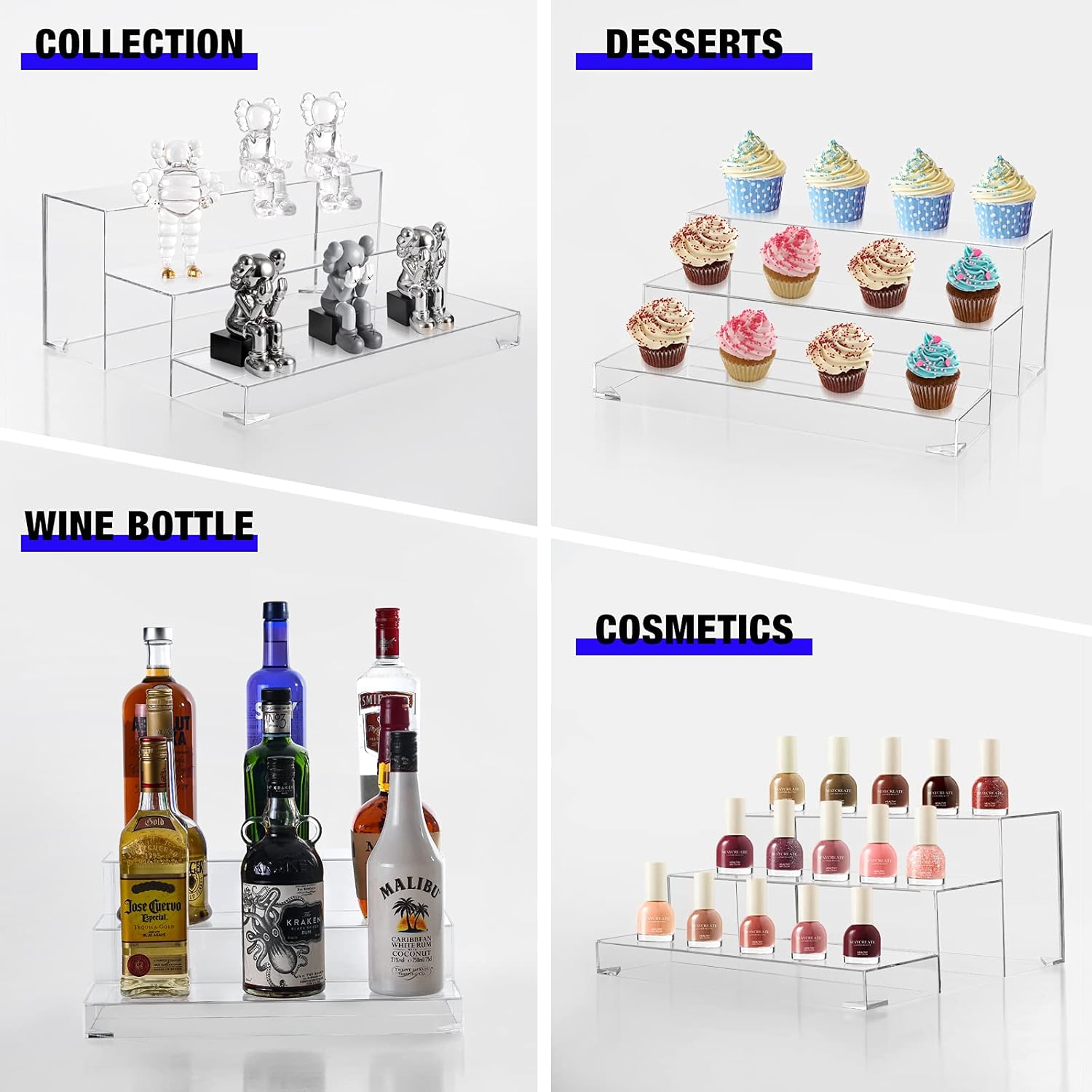 3-Tier Assembled Back Bar Bottle Rack Display Stand