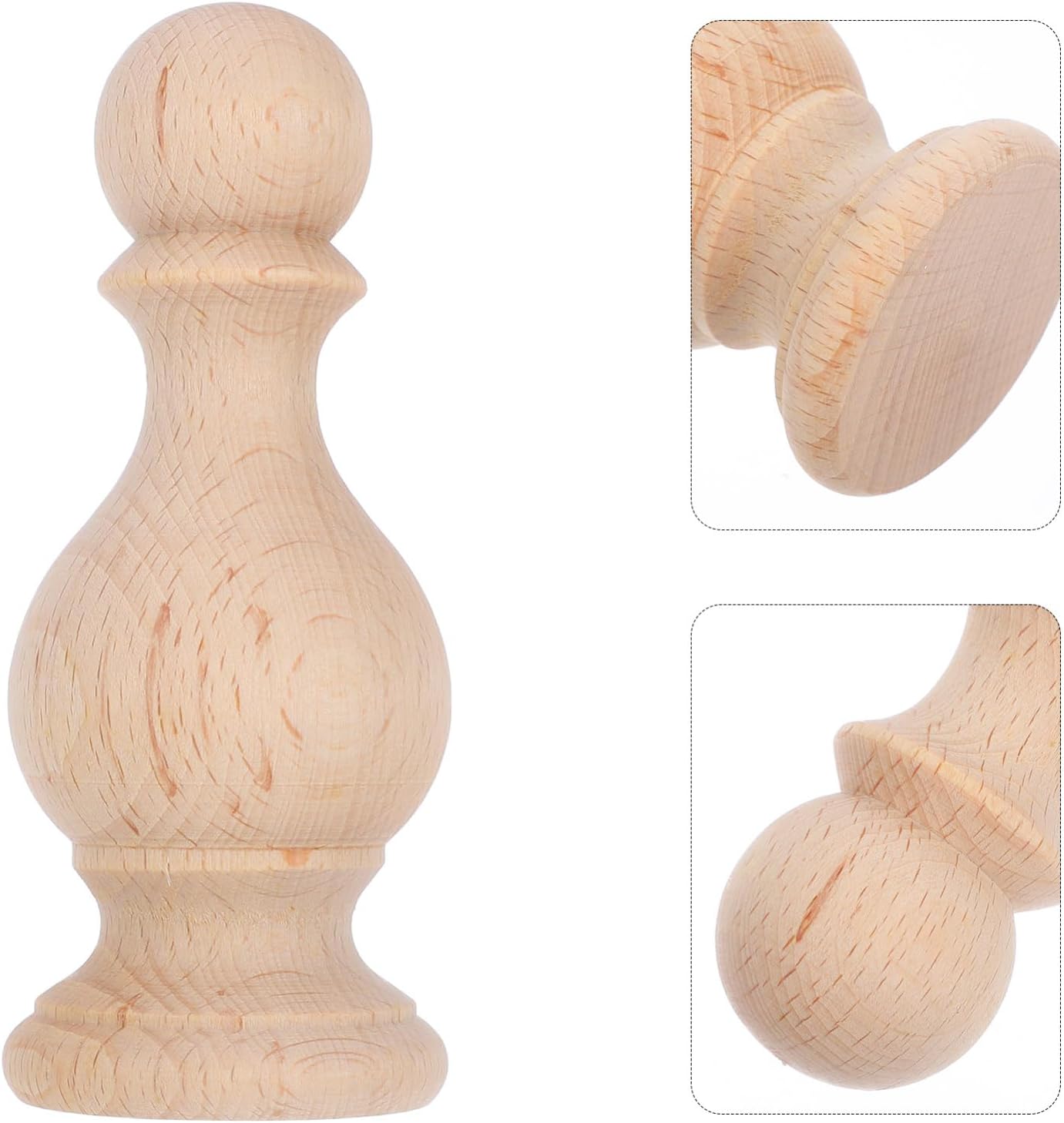 Unfinished Wood Finials for Bed Post and Curtain Rod