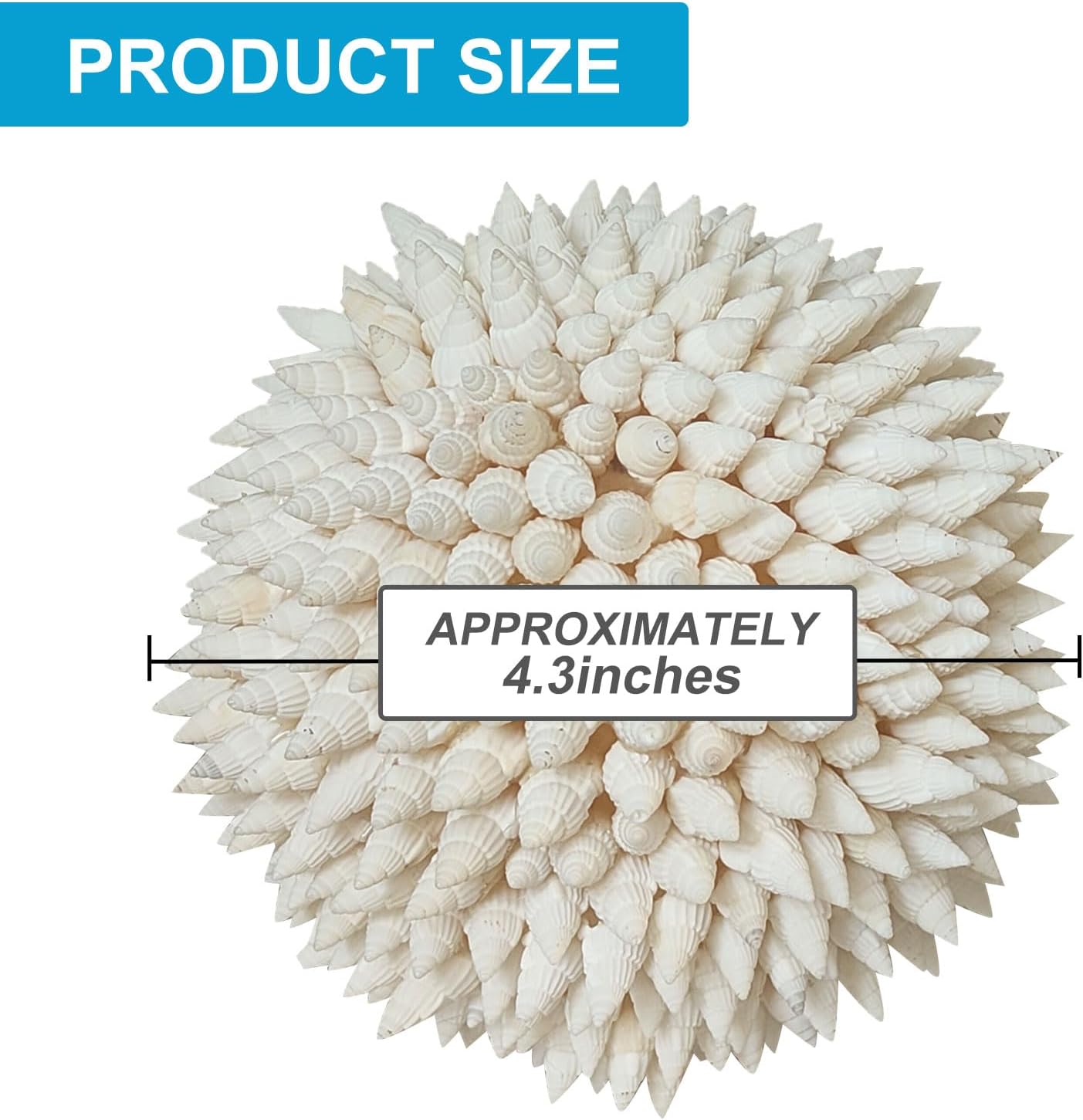 White Sea Shells Balls 4 Inch Nautical Decor