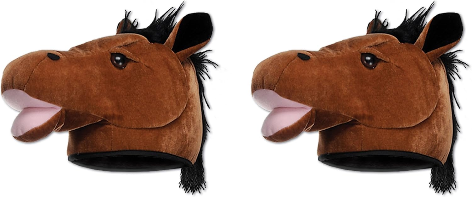 Beistle Plush Horse Head Hats for Farm Party