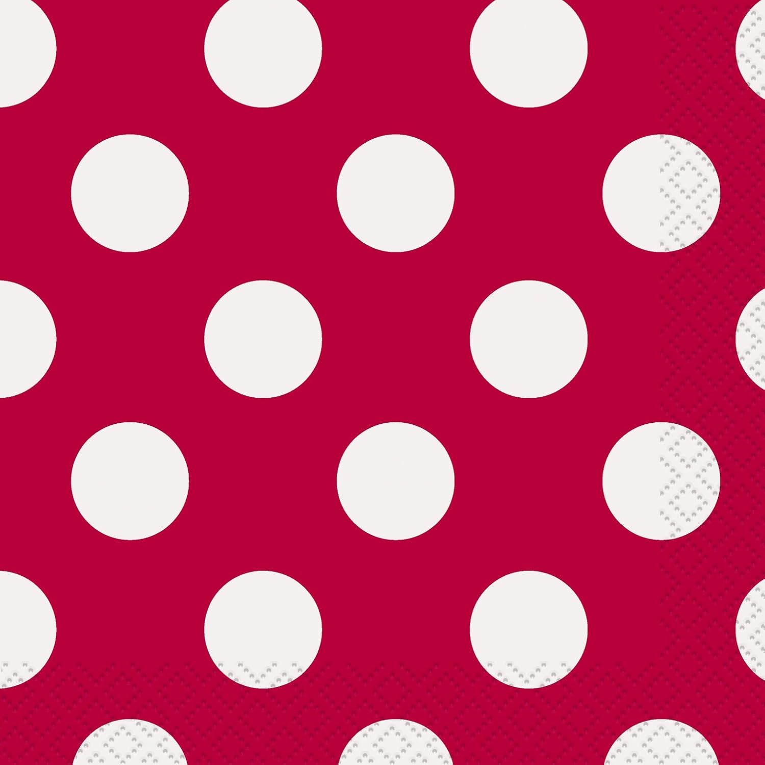 Red Polka Dot Beverage Napkins 16ct