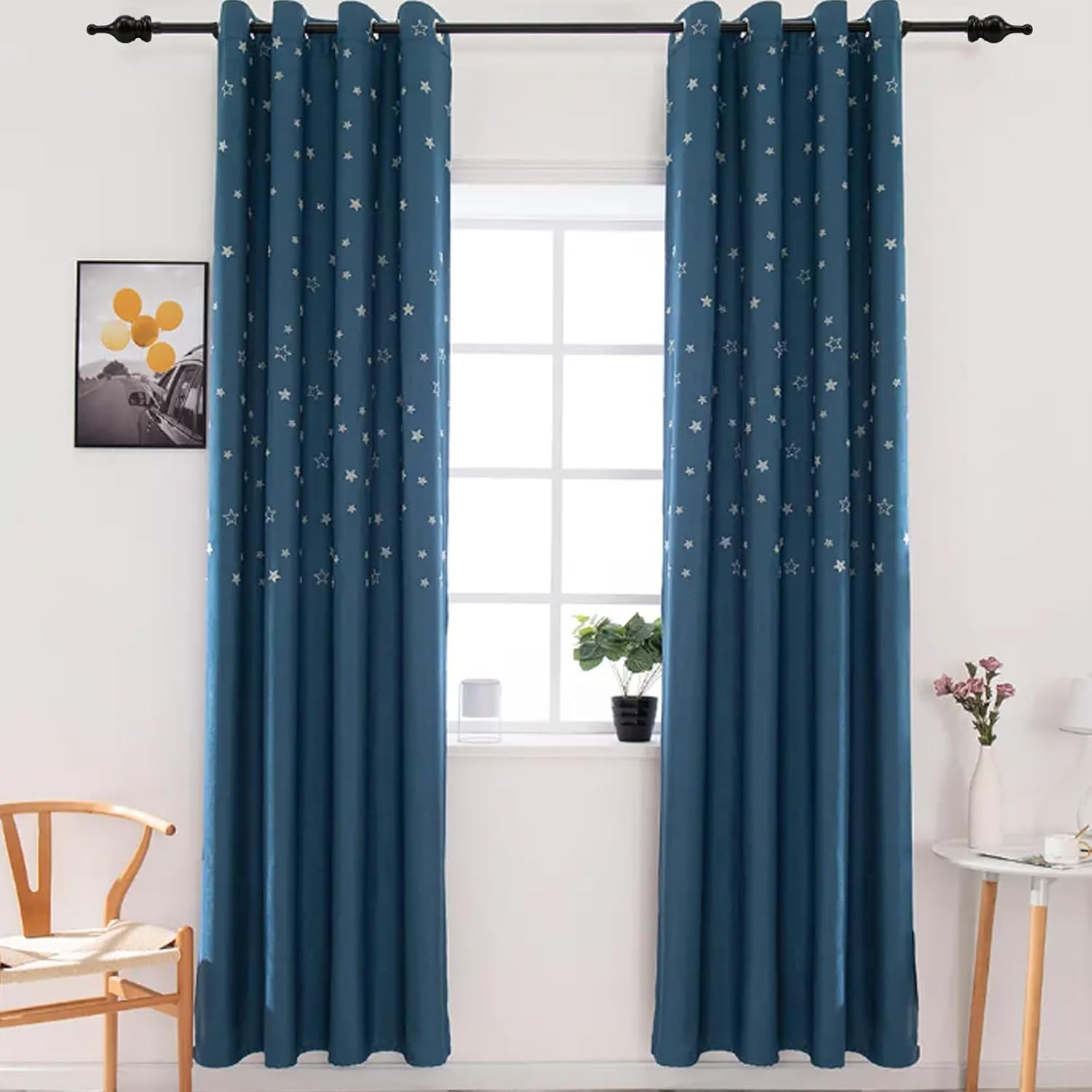 T Tulead 138 Inch Wood Curtain Rod Finials 2Pcs