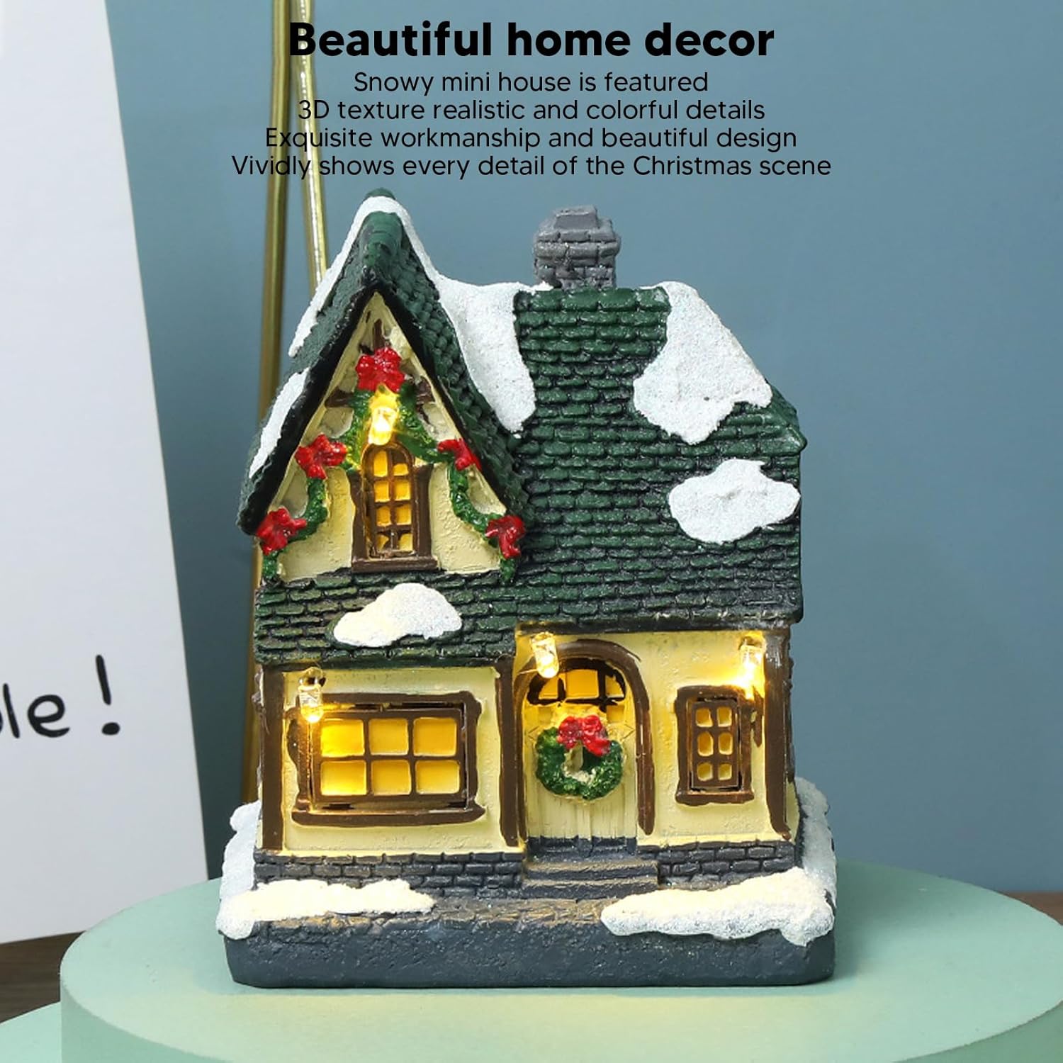 TOPINCN LED Lighted Christmas Village House Decor