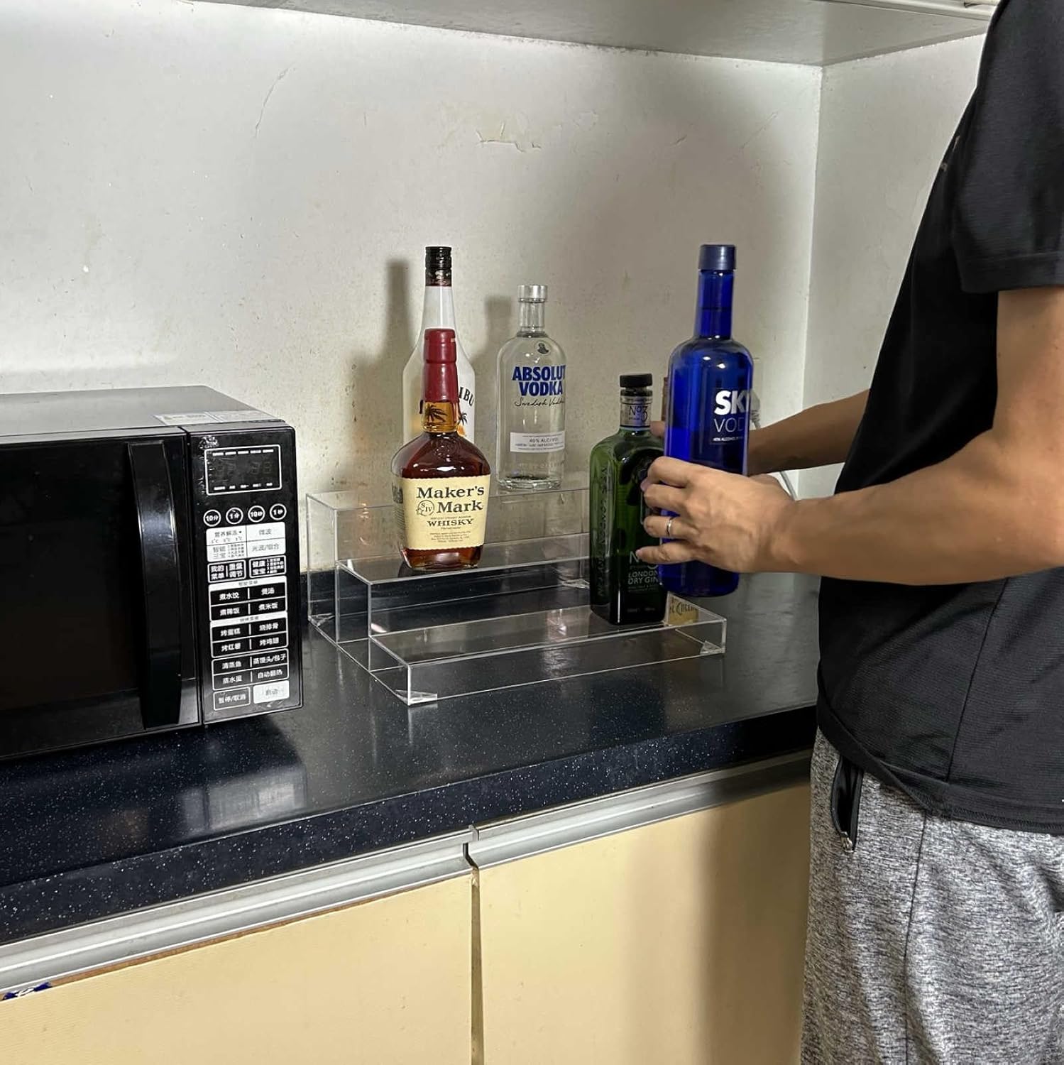 3-Tier Assembled Back Bar Bottle Rack Display Stand