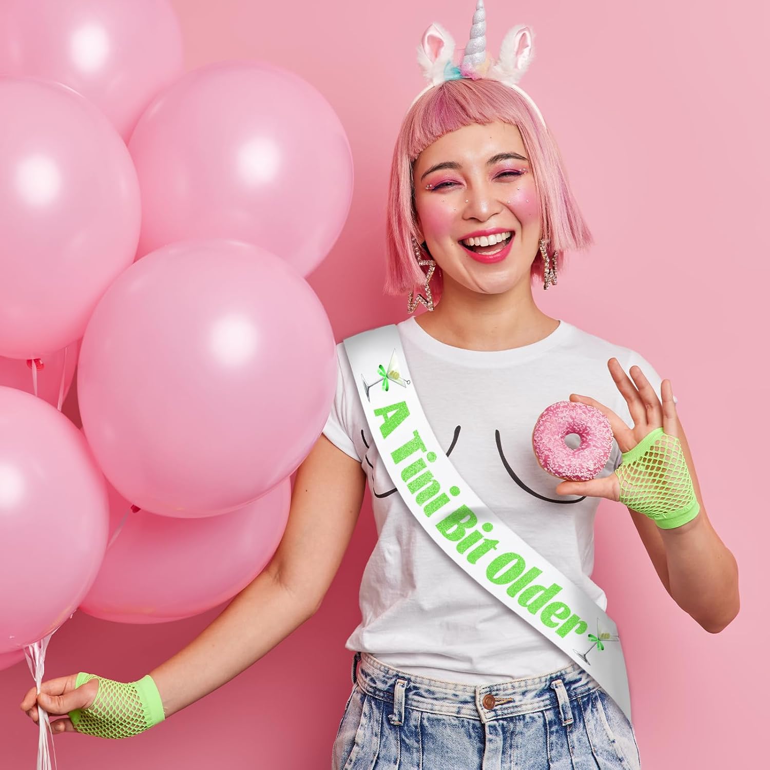 Martini Green A Tini Bit Older Birthday Sash