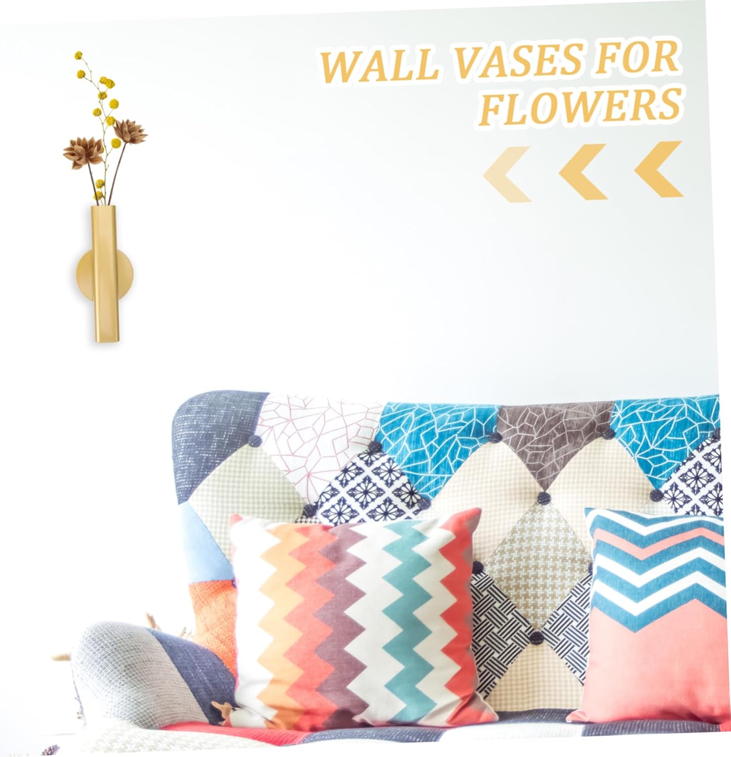 Cabilock Wall Mounted Metal Vase for Dried Flowers