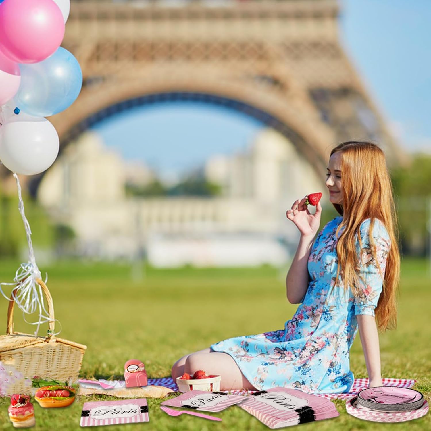 Grencian Paris Eiffel Tower Plates Party Set 24Pcs