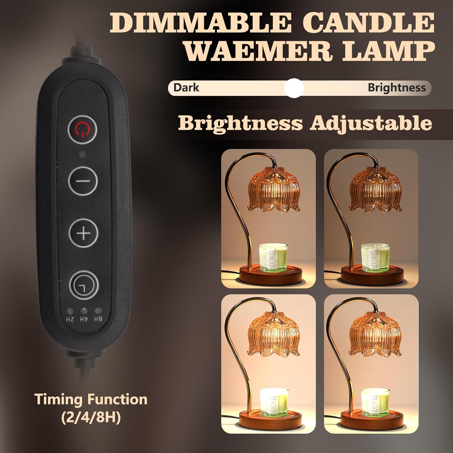 GEEZO Fragrance Candle Warmer Lamp with Timer and Dimmer