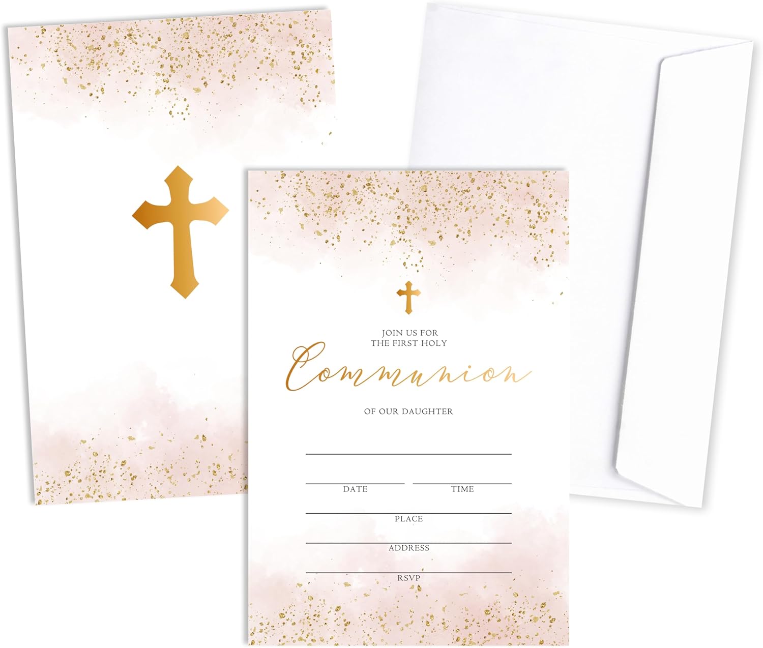 Baptism Invitations Cards with Envelopes Set
