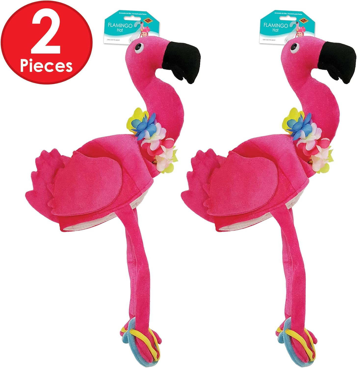 Beistle Unisex Plush Pink Flamingo Hat for Parties