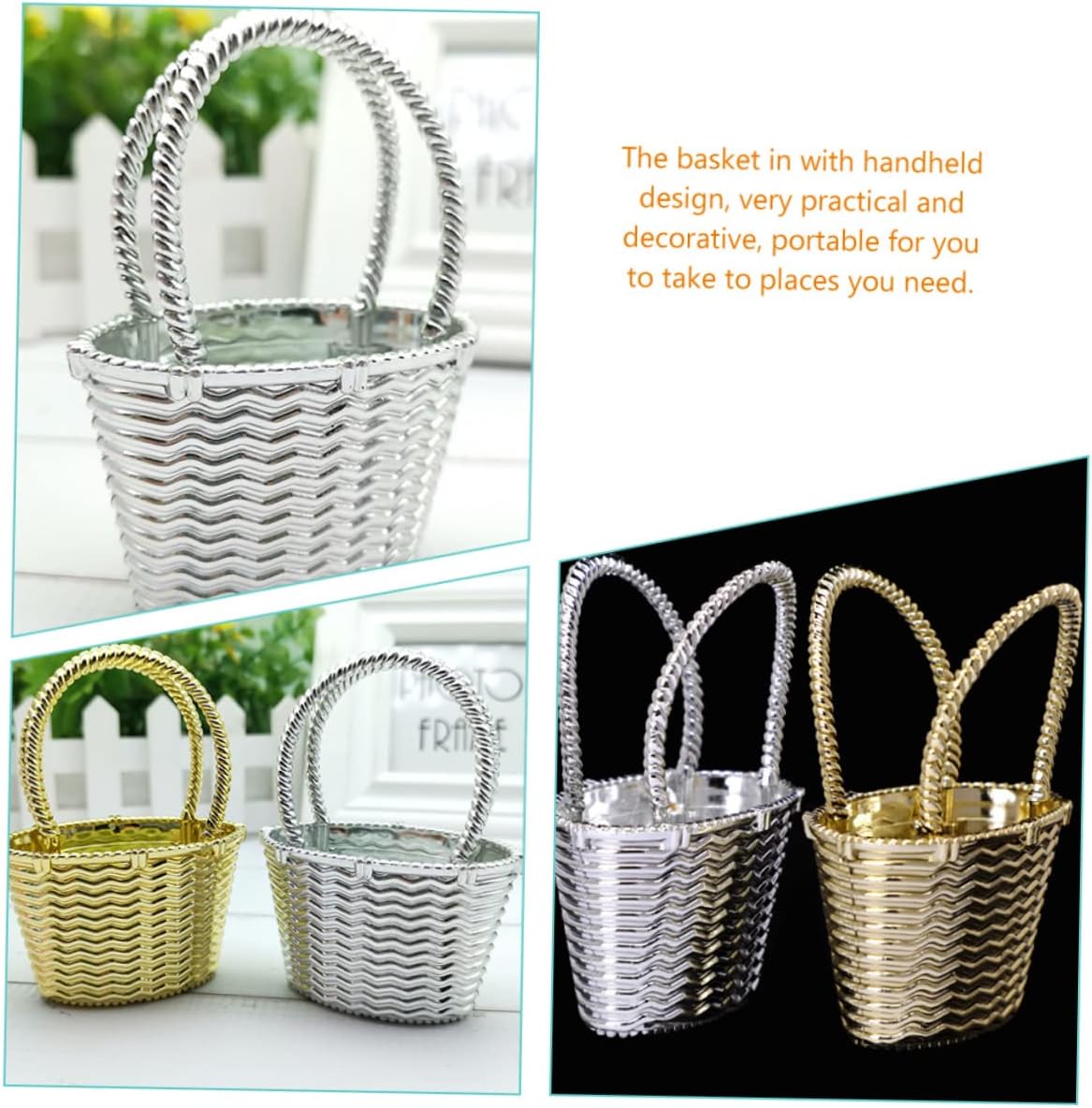 12pcs Creative Handheld Candy Baskets for Weddings and Parties