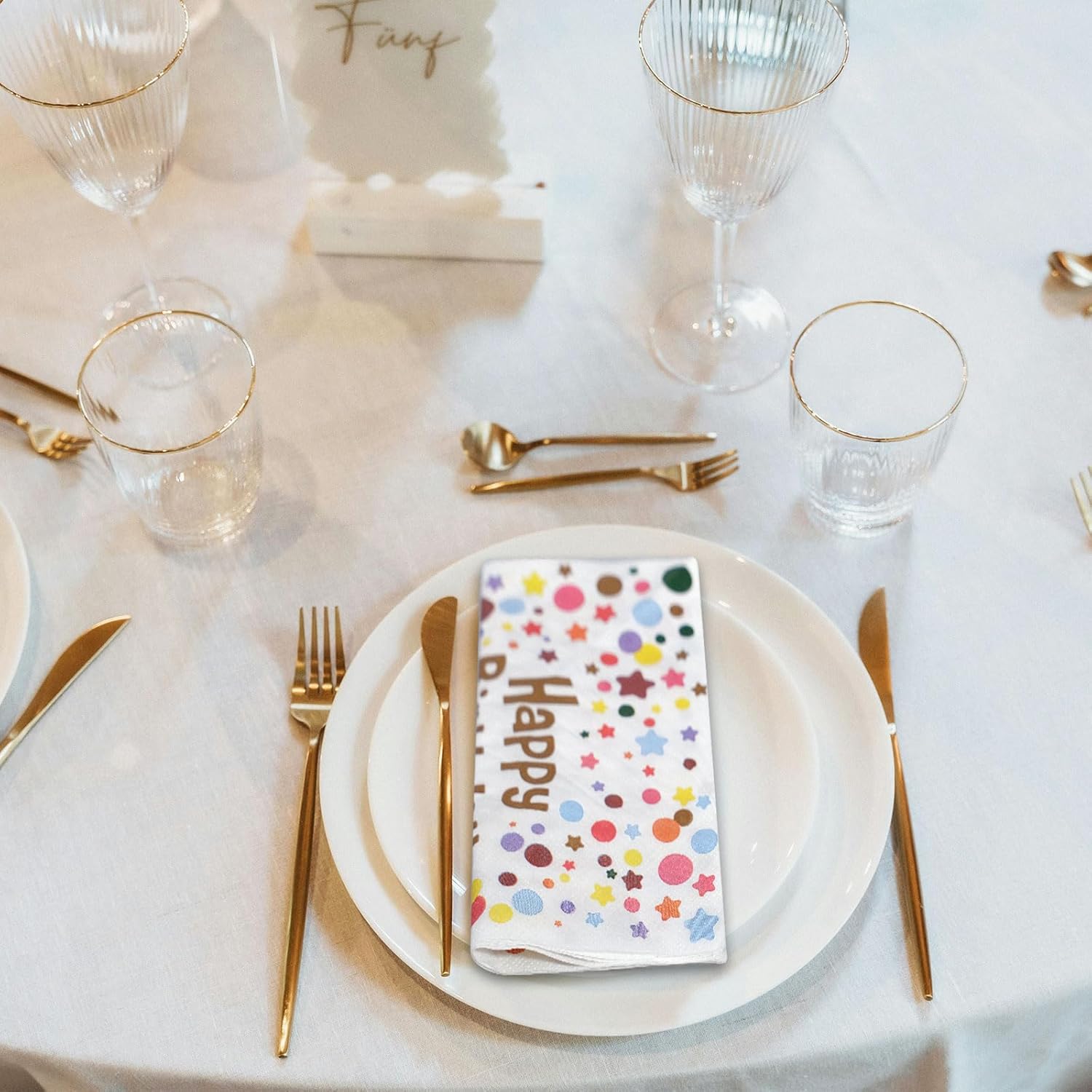 120 Pcs Polka Dot Rainbow Paper Napkins 13x13 Inch Set