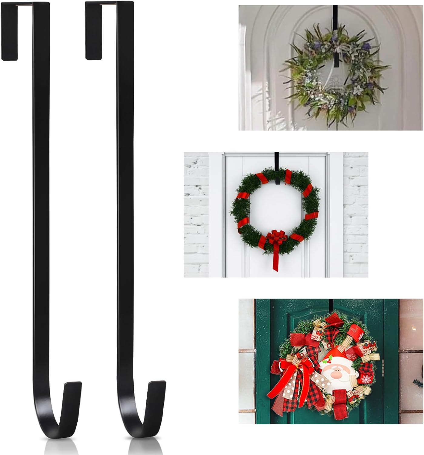 PECULA 2 Pack 14 Inch Wreath Hangers for Front Door