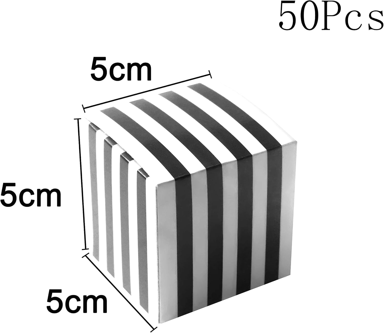 Small Cube Candy Boxes Bulk Black and White Striped Party Favors