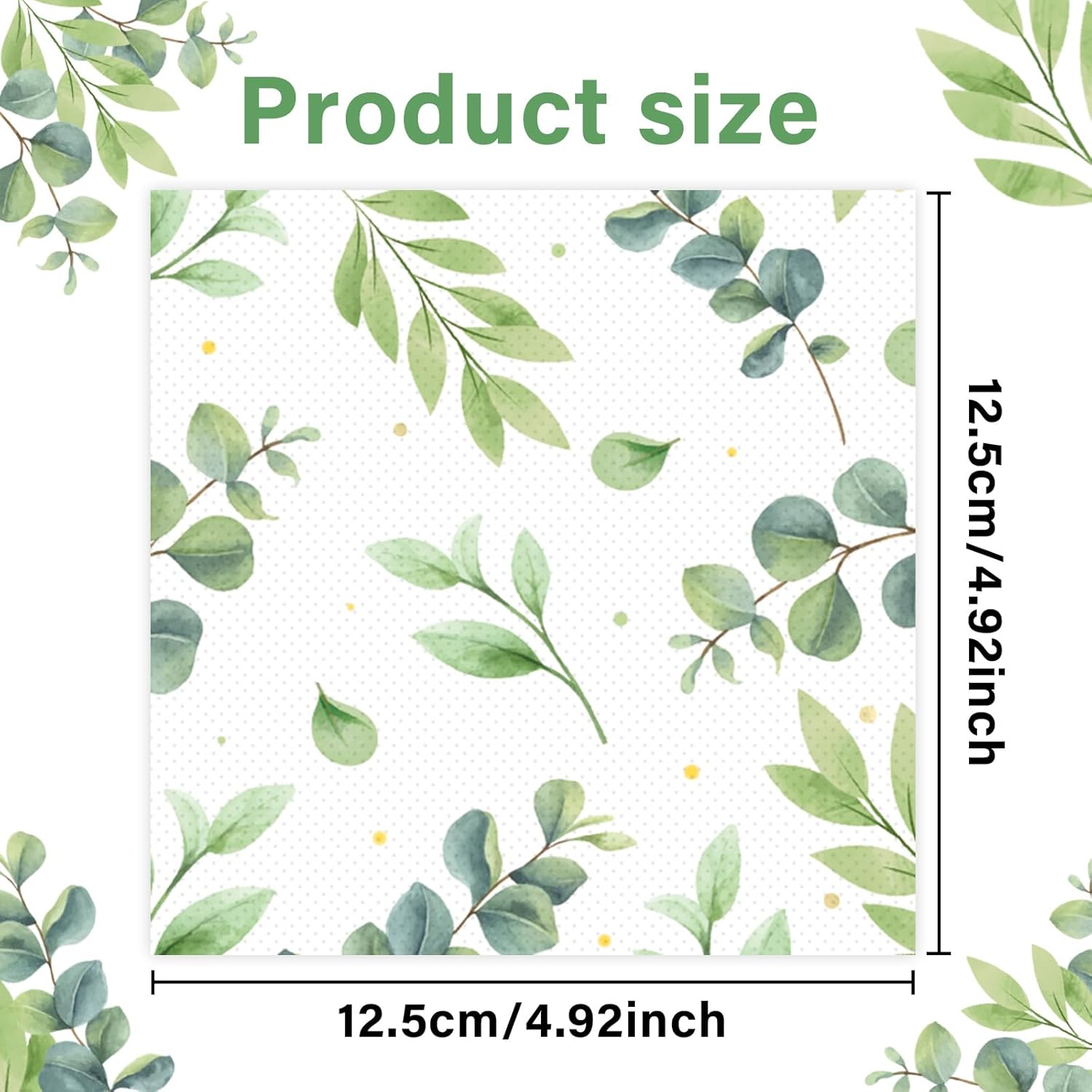 100PCS Eucalyptus Leaf Napkins Sage Green