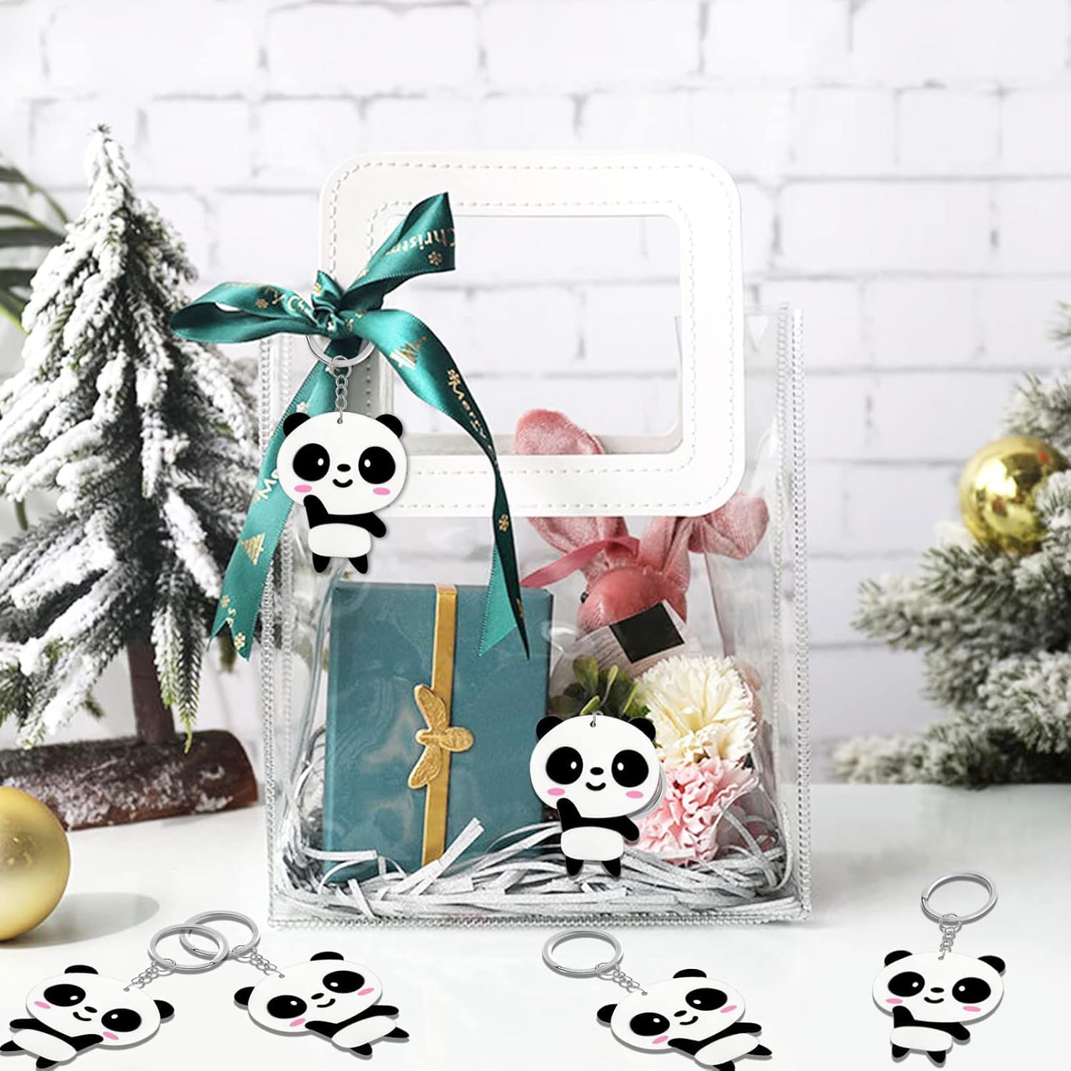 20 Pack Cute Panda Keychains Party Favors for Panda Themed Events