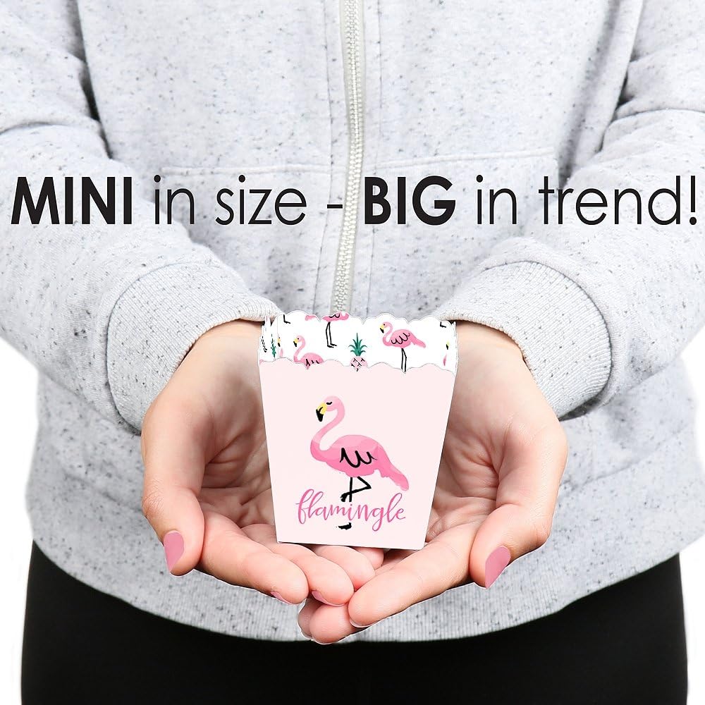 Big Dot of Happiness Pink Flamingo Party Favor Boxes Set of 12