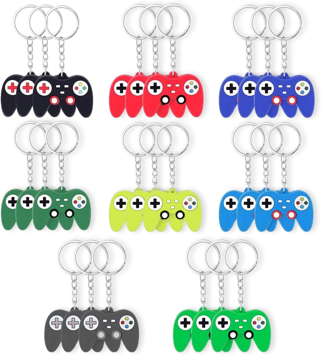 24PCS Video Game Party Favors Mini Game Controller Keychains