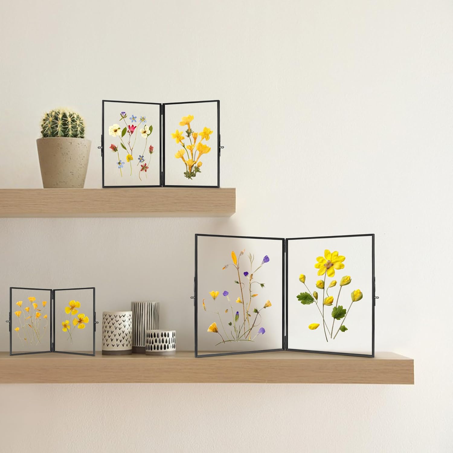 Redhugo Glass Pressed Flower Frame 4x6 Inches Black