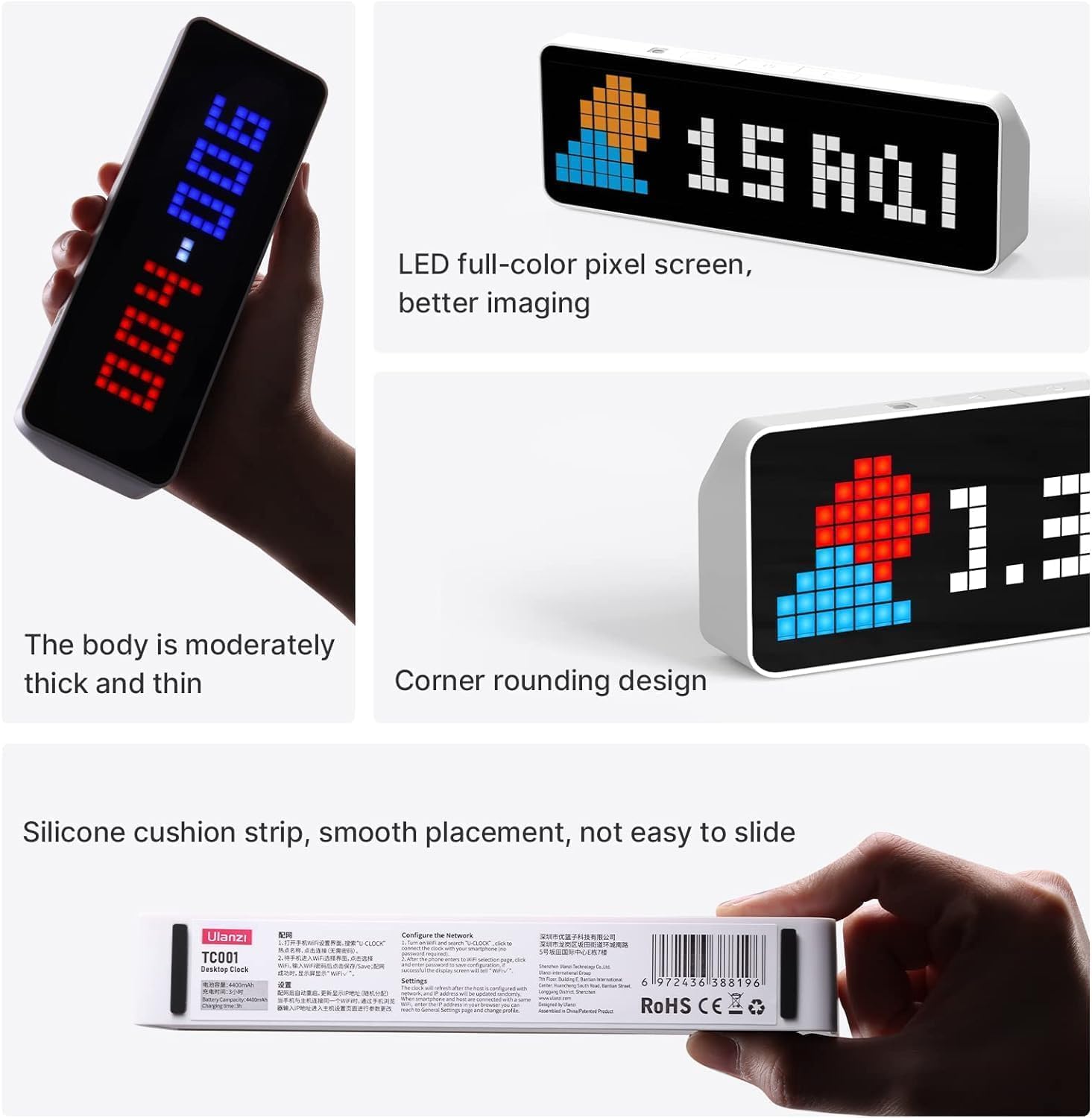 ULANZI TC001 Smart Pixel Clock with Weather and Social Media