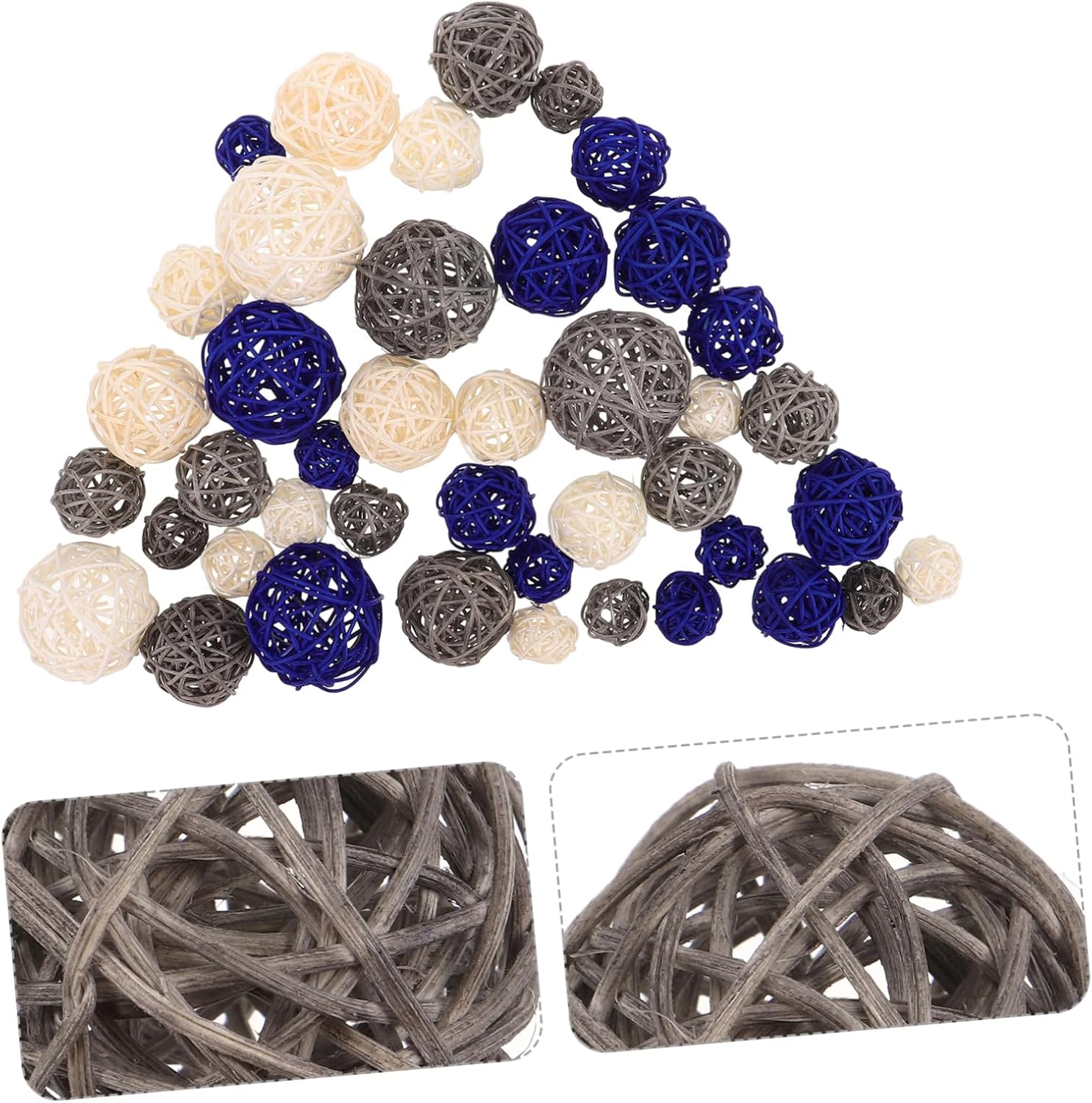 Cabilock 42pcs Rattan Decorative Balls for Home Decor