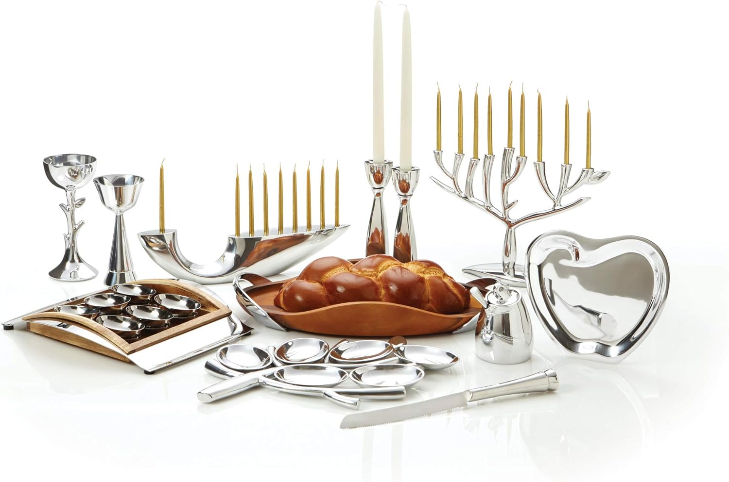 Nambe Illume Menorah 9 Branches 14-Inch Metal Alloy