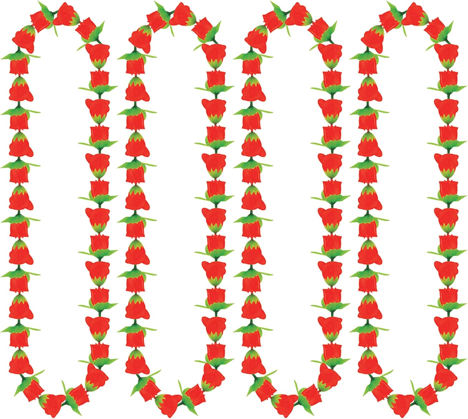 Beistle 4 Piece Fabric Rose Leis for Parties