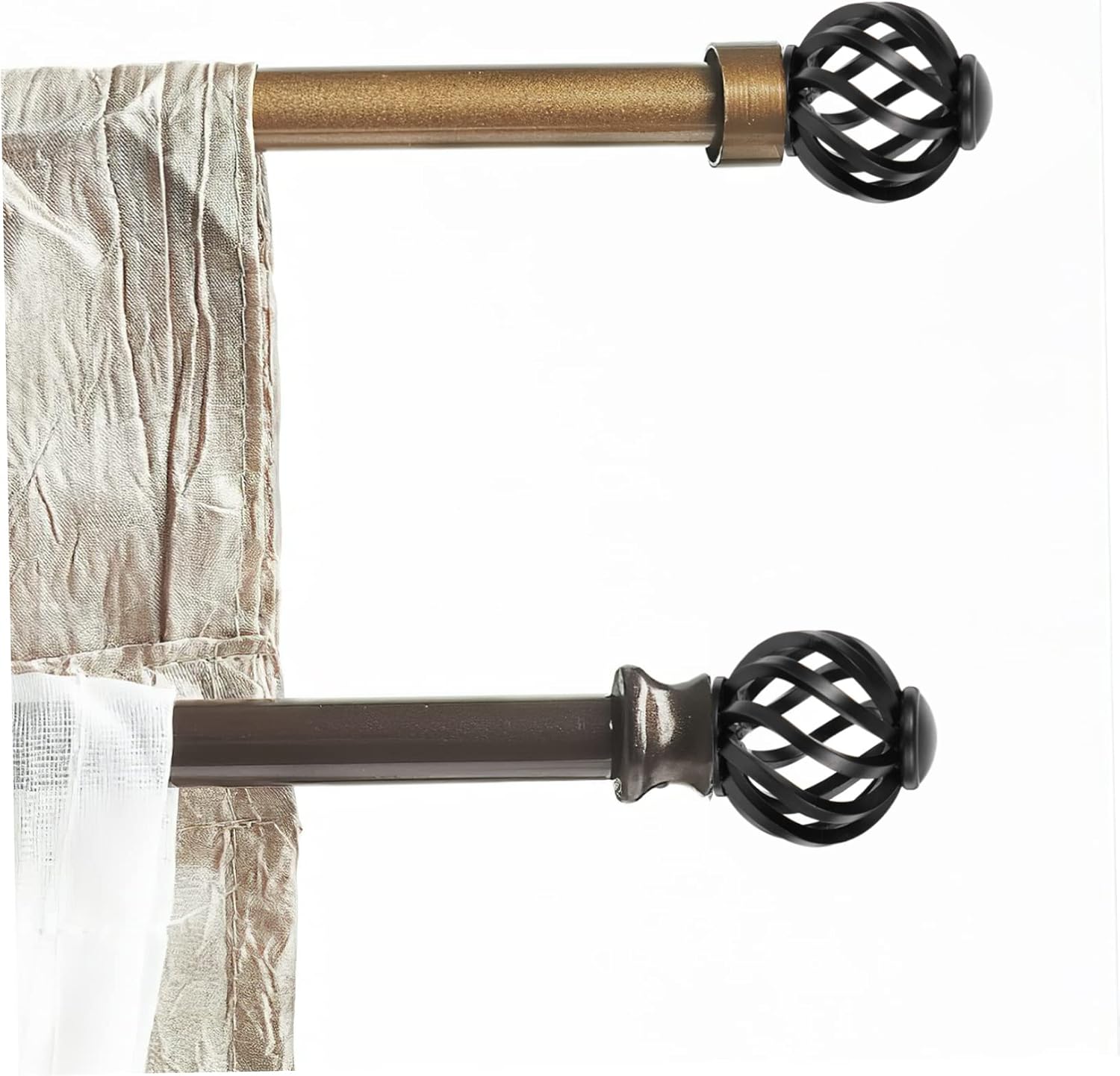 ABOOFAN 2pcs Crystal Plastic Curtain Rod Ends