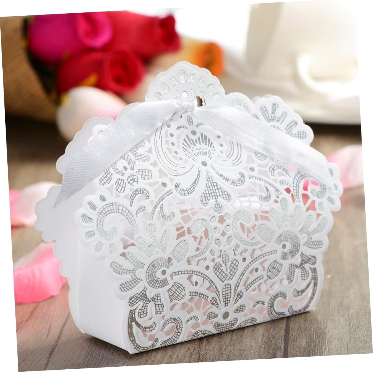 PRETYZOOM Wedding Hollow Out Box 50pcs Candy Boxes For Party Favors