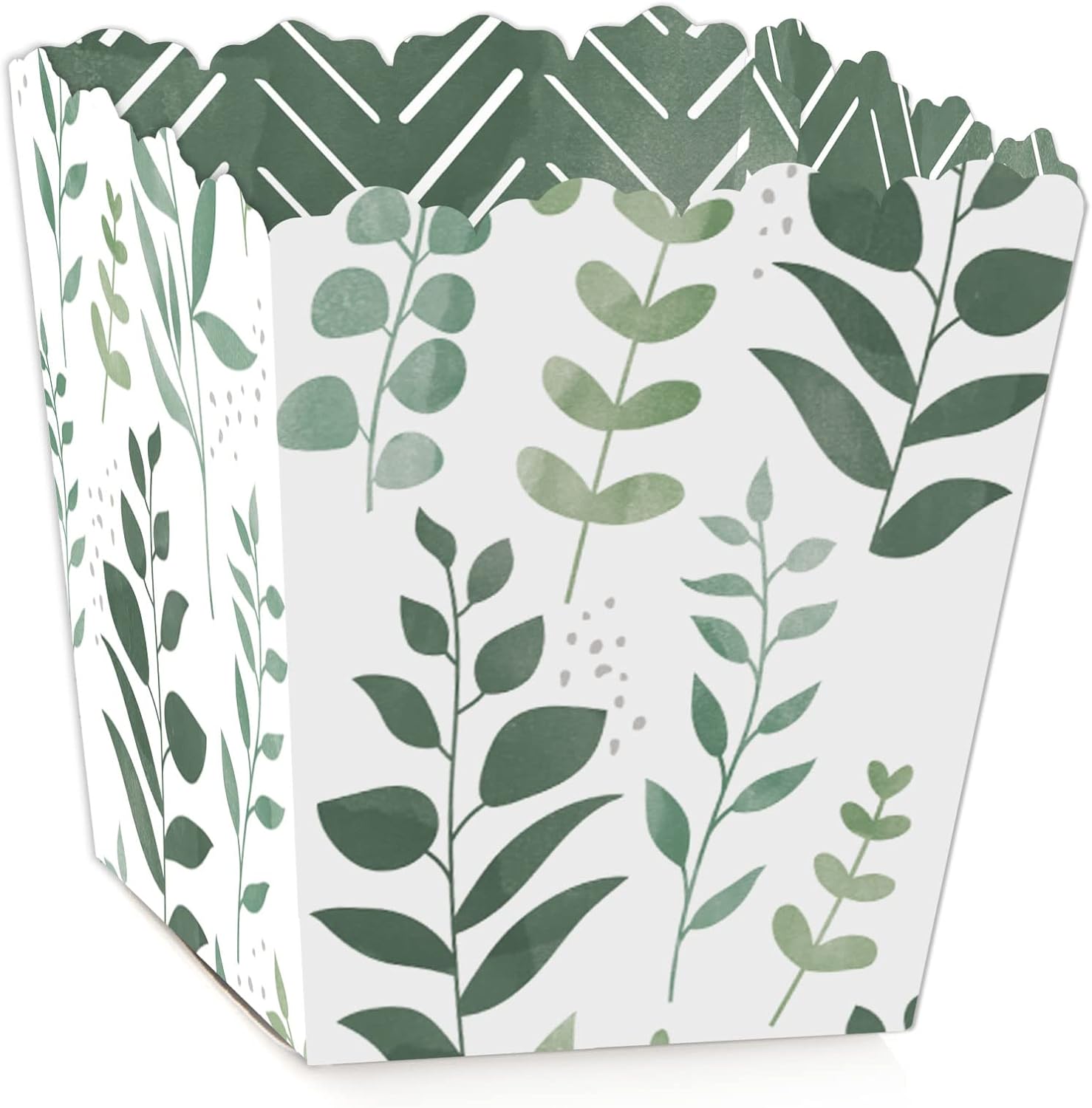 Big Dot of Happiness Boho Botanical Party Favor Boxes Set of 12