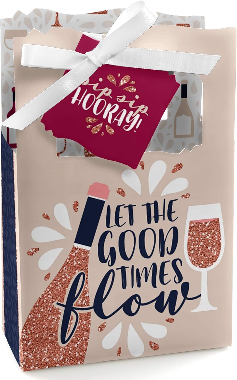 Big Dot of Happiness Wine Tasting Party Favor Boxes Set of 12