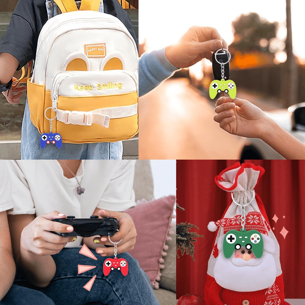 24PCS Video Game Party Favors Mini Game Controller Keychains