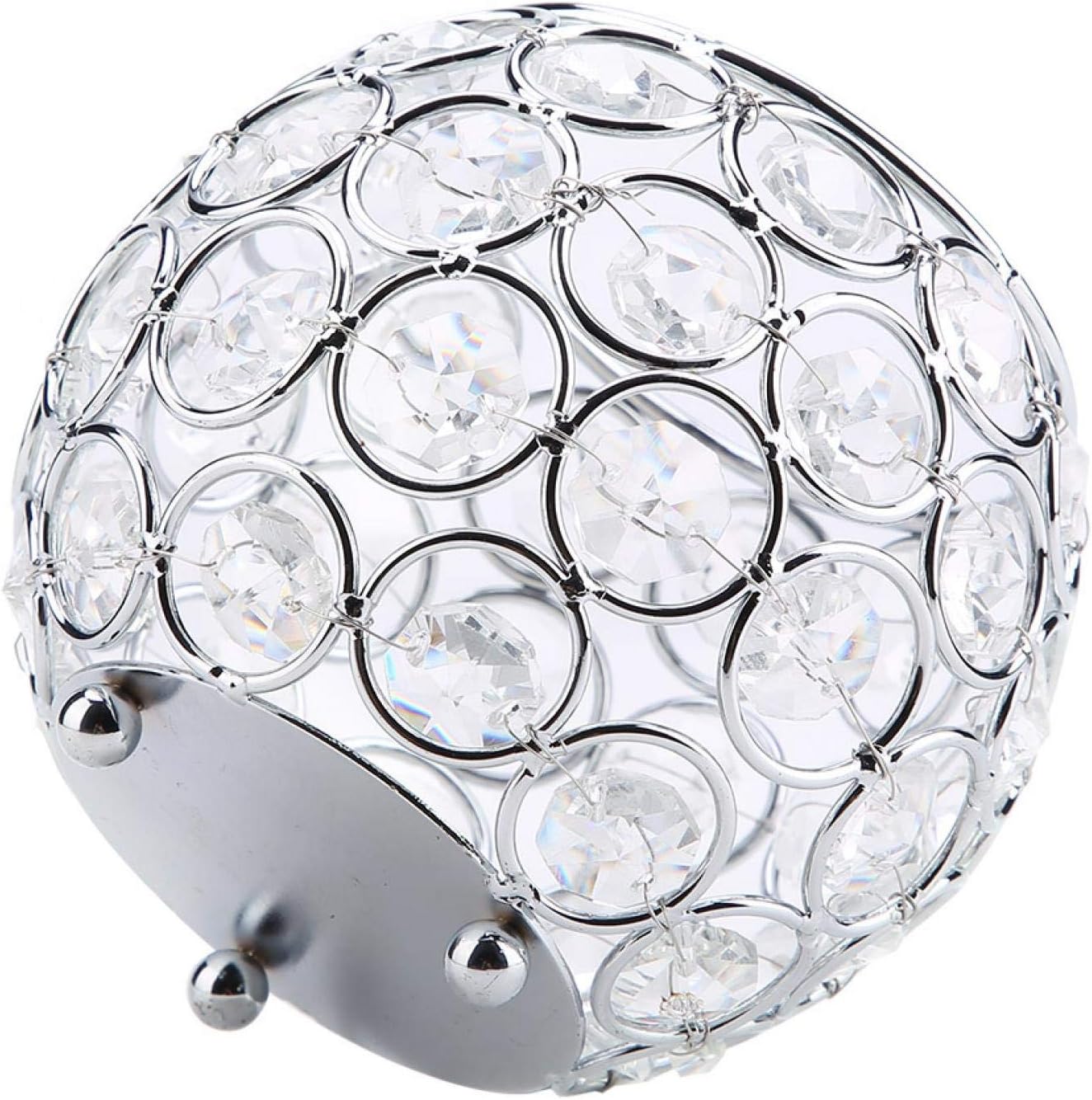 Crystal Candle Holder Round Bowl Tabletop Decor