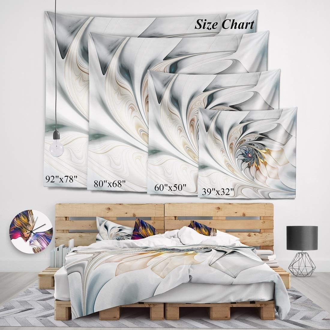 Designart Perfume Bottle Contemporary Tapestry Wall Art 39x32
