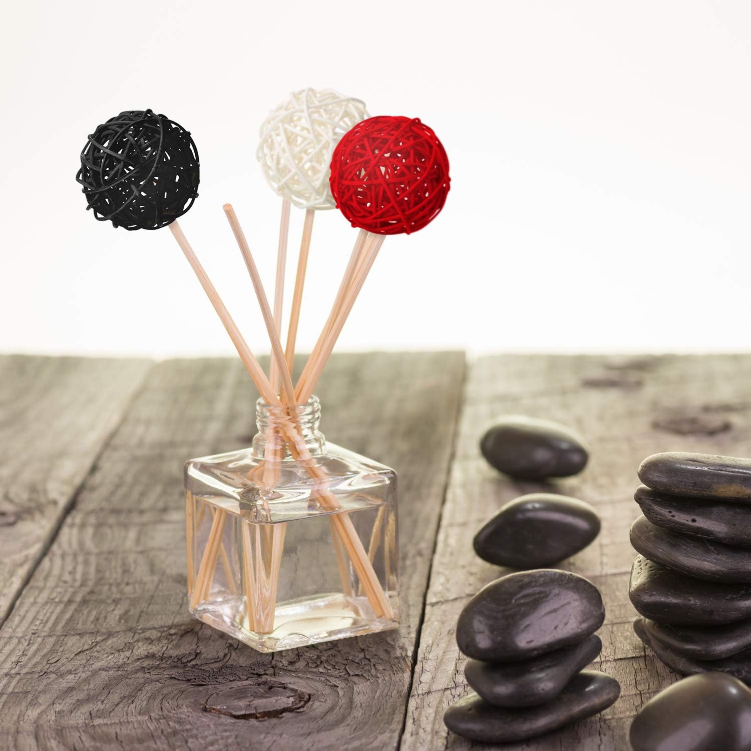 Yaomiao 15 Piece Wicker Rattan Decorative Orbs