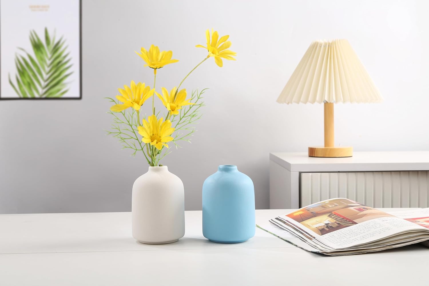 Blue Ceramic Vase for Home Decoration and Flower Arrangements