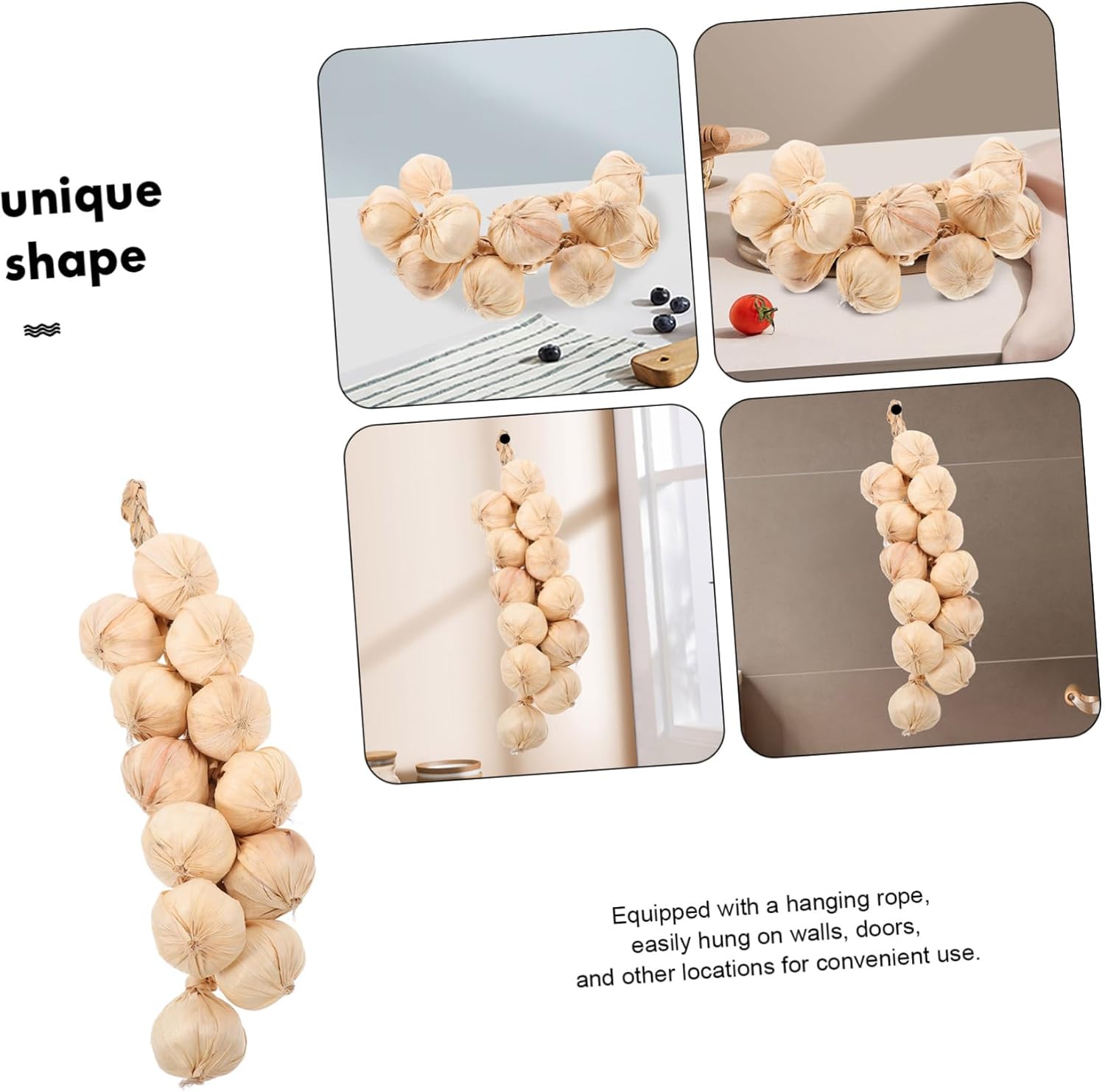 Cabilock Artificial Garlic Garland Wall Hanging Decor