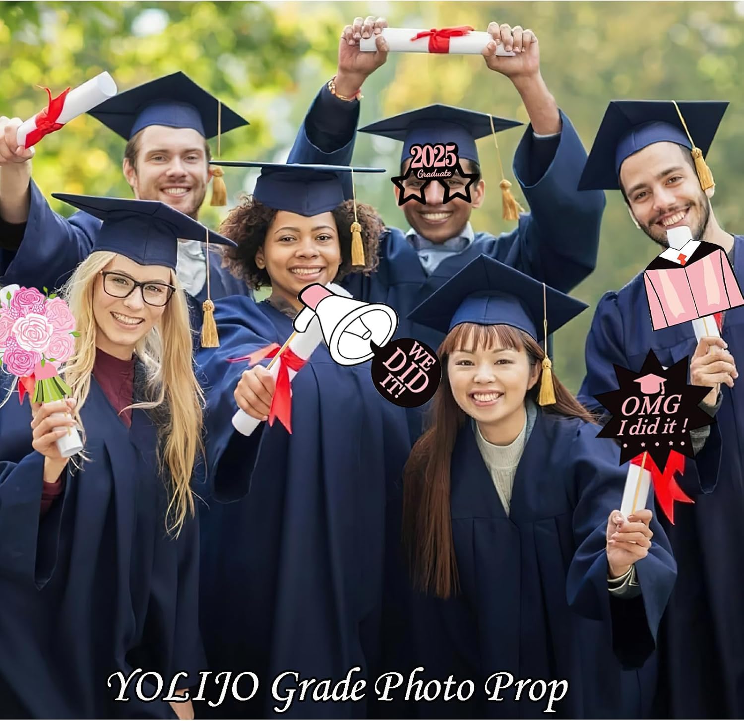 24Pcs Happy Graduation 2025 Photo Booth Props