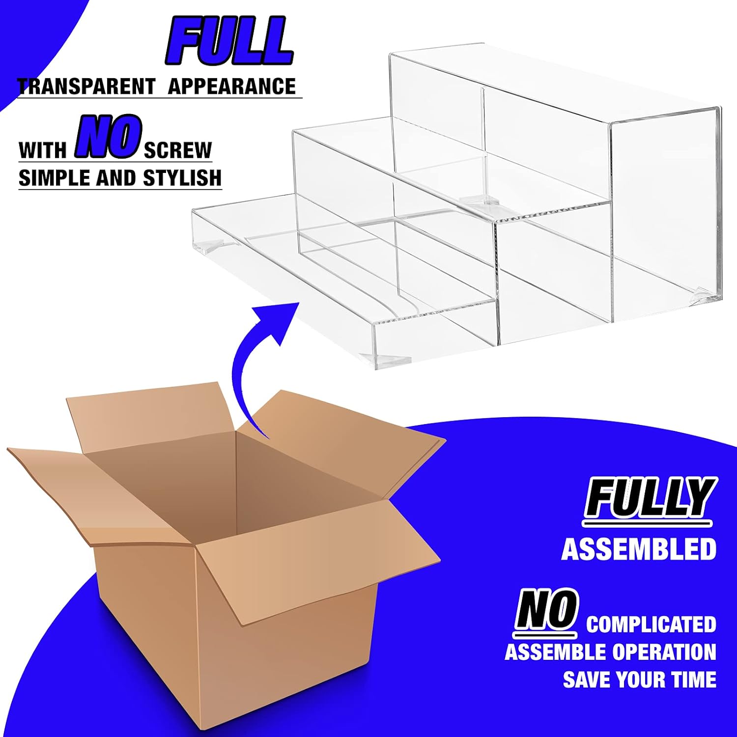 3-Tier Assembled Back Bar Bottle Rack Display Stand