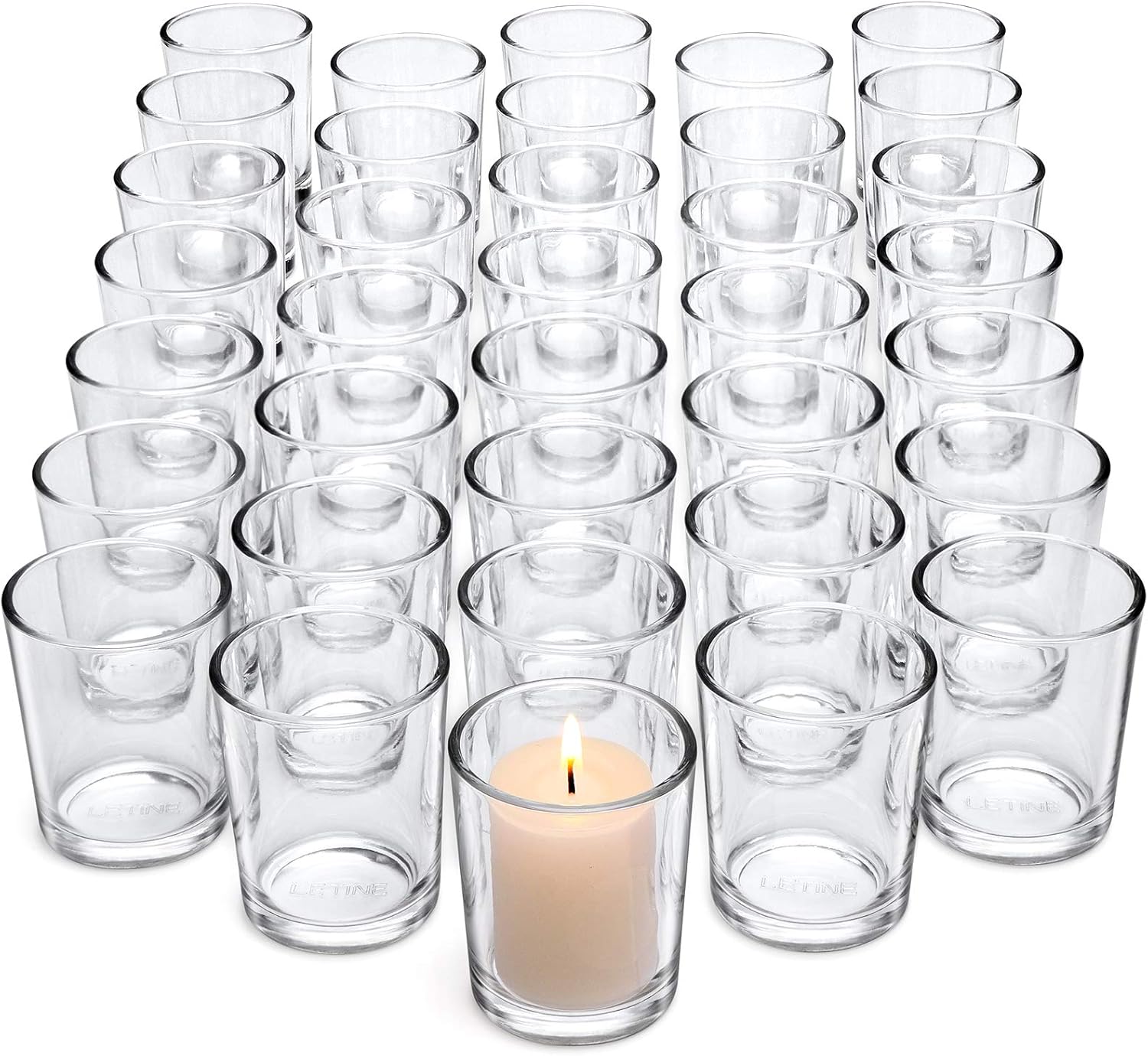 Letine 36-Pack Clear Votive Candle Holders