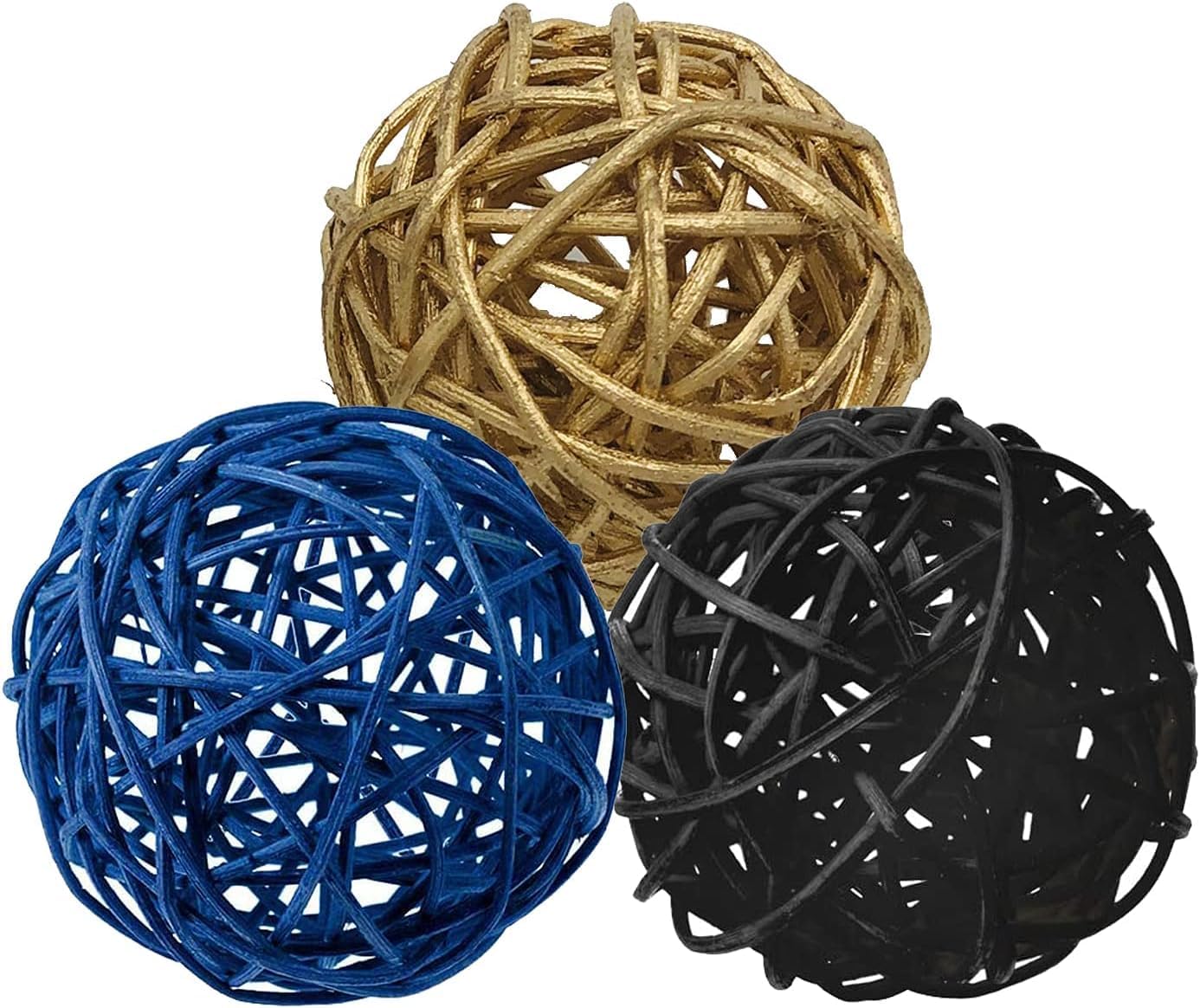 15pcs 2inch Wicker Rattan Decorative Balls Set
