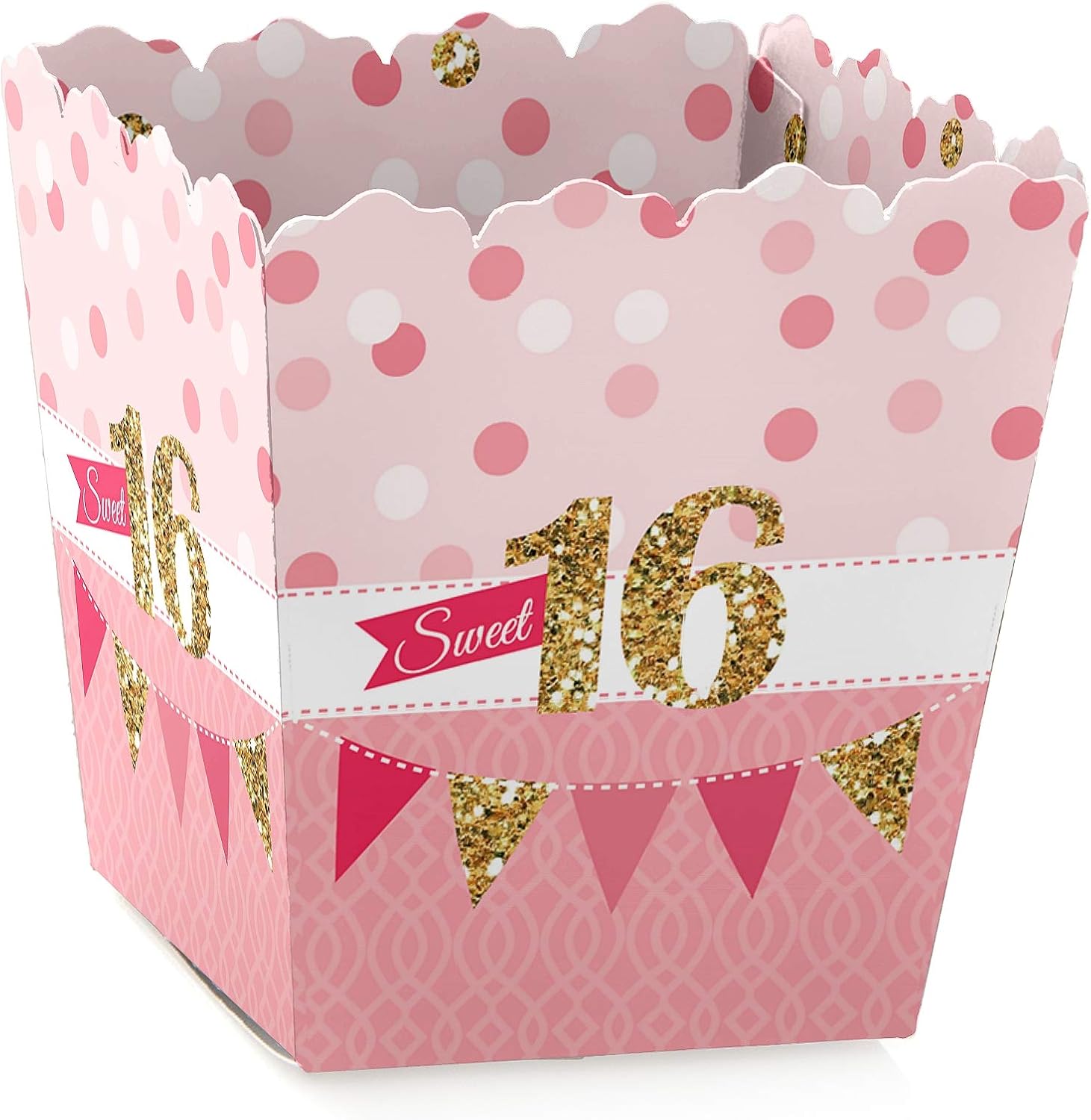 Big Dot of Happiness Sweet 16 Party Favor Boxes Set of 12