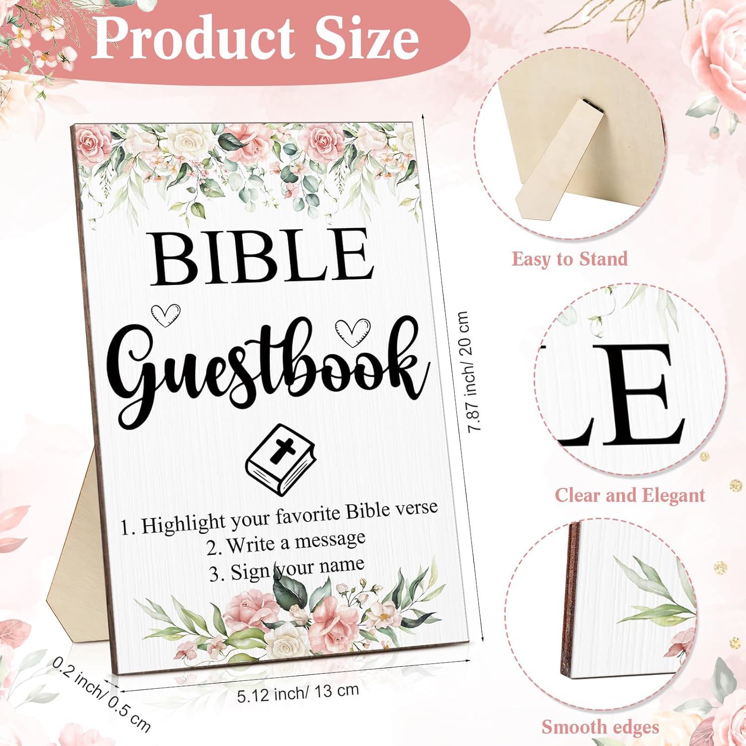 Geelin 19 Pcs Bible Guest Book Sign Set with Pens and Highlighters