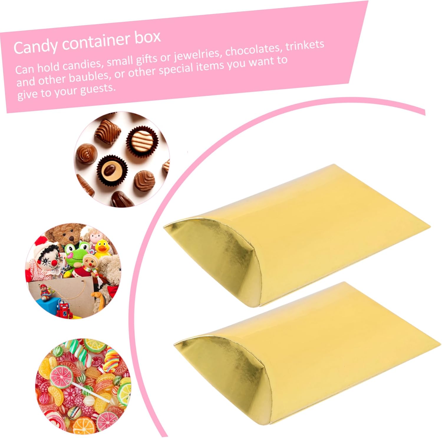 PRETYZOOM 60pcs Pillow Shape Candy Boxes for Parties Weddings Birthdays