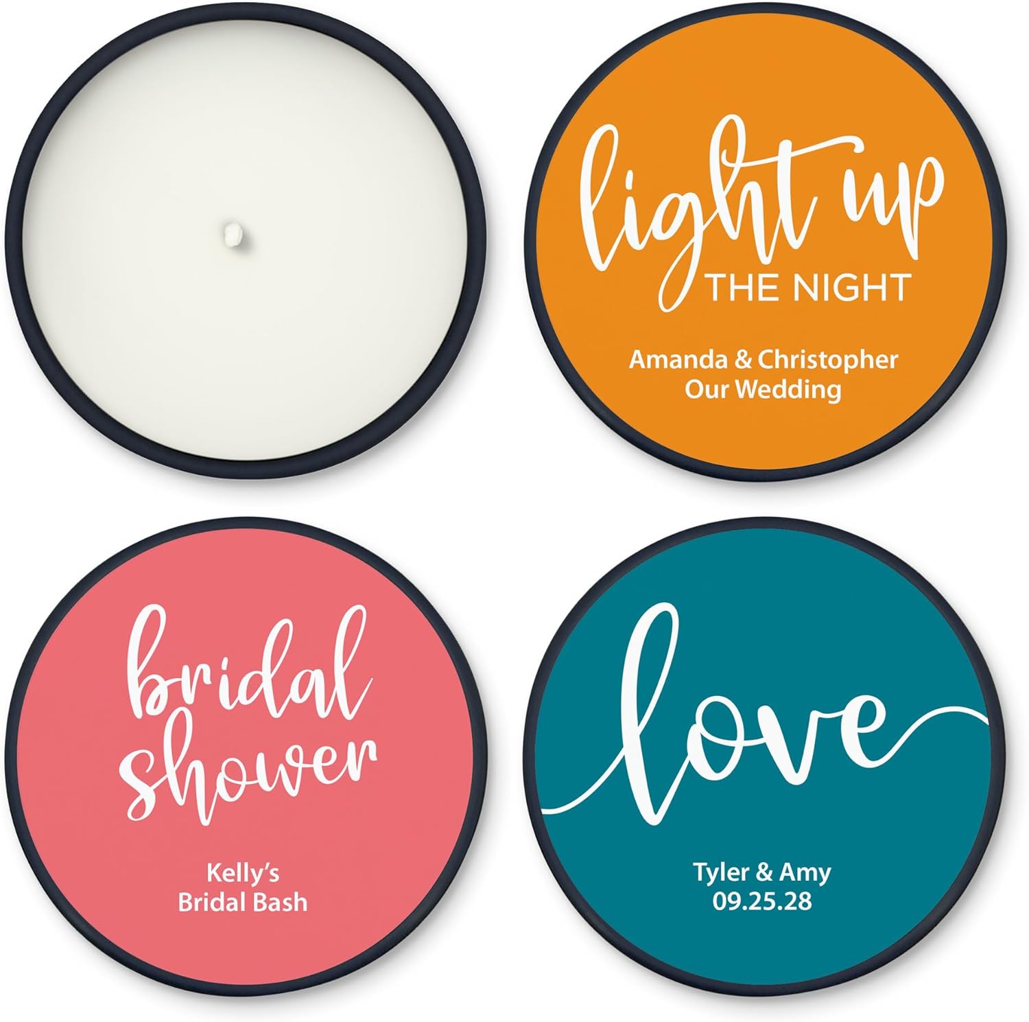 Custom Candles with Personalized Black Tin