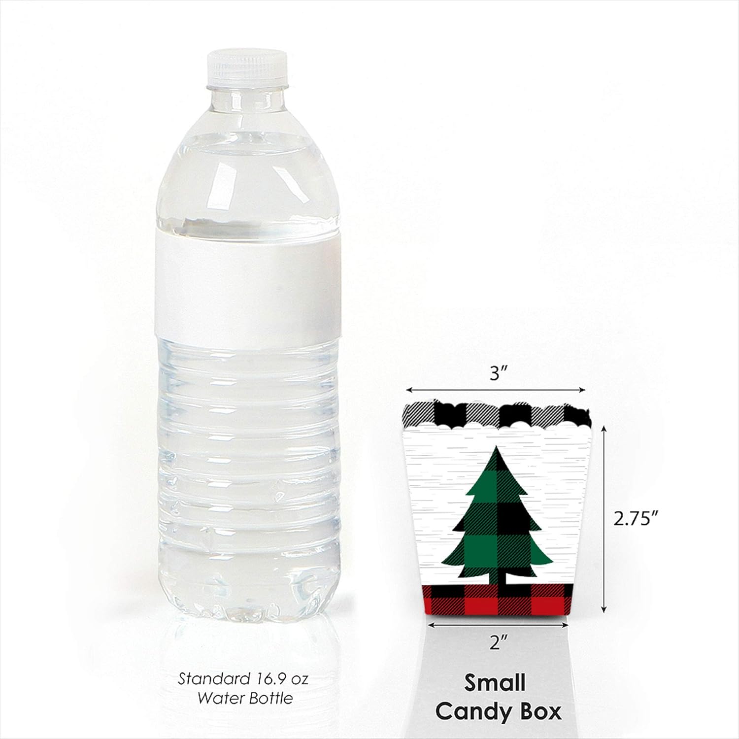 Big Dot of Happiness Holiday Plaid Trees Favor Boxes Set of 12